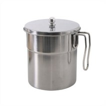 ql285s 싱크대에 걸쳐 쓰는 뚜껑달린 스텐 음식물 쓰레기통-배수형 1.3L 거치대포함