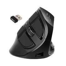 ABKO WEM300 버티컬 인체공학 OLED 무선 마우스 __, 블랙