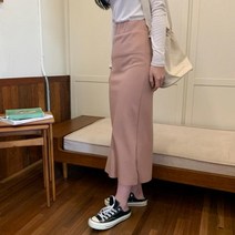 마롱패션 스커트 밴딩 롱스커 롱 트임 양트임
