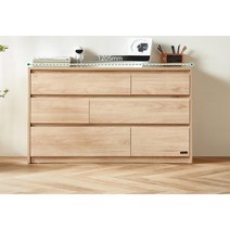 북유럽 침실 서랍 캐비닛 수납장 서랍장 스토리지, 120cm 6단 오크