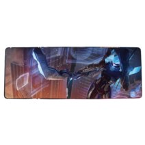 롤 LOL 디자인 마우스 패드 79종 시리즈 리그 오브 레전드 장패드 3mm 두께, 900x400mm + 3mm개, 연 보라색 아이스 슈터