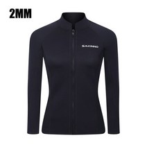 다이버슈트 네오프렌 소재 다이빙 셔츠 남녀 공용 2/3MM 프론트 지퍼 자켓 스노클링 수영 서핑, [05] XXL, [03] Ladies Black 2MM