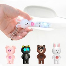 1+1 정전기 방지 키링 홀더 키홀더 열쇠고리, 정전기방지키홀더 화이트래빗, 정전기방지키홀더 핑크피그