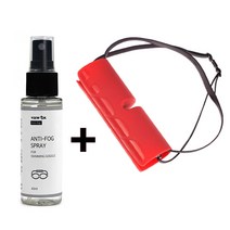HOOG 실리콘말랑케이스+VIEW OK 수경안티포그스프레이 40ml SET, 카민레드케이스+view ok 40ml