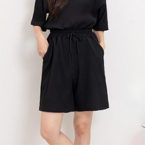 쿨 원단 플리츠 밴딩 여성 반바지 여성면반바지 면반바지 반바지코디 40대미시옷 베이직스타일 홈웨어패션