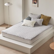 쿨링 누빔 양면 침대패드 슈퍼싱글 2개, 차콜