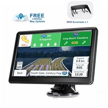 차 트럭 GPS 네비게이션 시스템 7 인치 정전식 터치 256m 8g 차양 무료 지도, 검은색