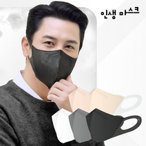 KF94 인생라운드 귀편한 새부리형 마스크 숨편한 얆은 대형 100매, 중형(M), 그레이