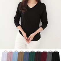 데일리앤 1+1 아이콘 여자 베이직 브이넥 티셔츠