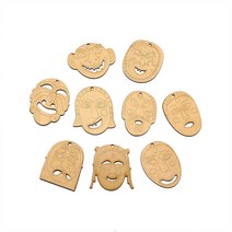 팬시우드 전통탈 10개 약5.5cmX7cm 나무팬던트, 하회