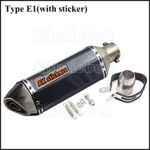 오토바이 배기 51mm 범용 모토 rcycle 배기 머플러 파이프 왼쪽 오른쪽 ak 탈출 소음기 ER6N SV650 CRF230, 13 Type E1 sticker
