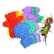 꼼지락 손가락놀이 동물모양 실꿰기 드로잉 장난감 선물 줄연결