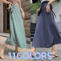 허니비 데일리룩 캐주얼 샌디아 롱 랩 스커트 (11COL)