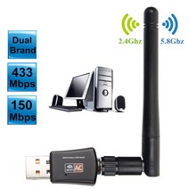 파워딜 5GHz USB Wifi 어댑터 600Mbps 무선 Lan PC 안테나 지원 창 Linx2.6X Mac OS 802.11AC 네트워크 카, 한개옵션0
