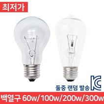 백열구 백열등 램프 전구 60w 100w 300w 백열램프 백열전구, 백열구 300w