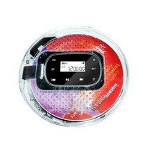 CDDVD플레이어휴대용 미니 음악 플레이어 충전식 1000mAh 배터리 디지털 개인 CD 지원 TF 카드 5 EQ 효, 01 Red