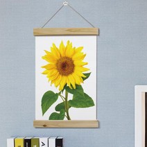 패브릭족자_40CmX60Cm-해바라기꽃_우드스크롤_패브릭아트
