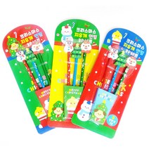 크리스마스 지우개 연필 3P 세트 랜덤1개 / 1BOX(18개입) 성탄 선물 초등학생