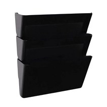 GHSHOP 벽걸이 형 파일 홀더 3 계층 벽걸이 파일 신문 주최자 잡지 문서 벽 포켓 홀더, 31.5cmx36.5cmx33cm, ABS, 검은색
