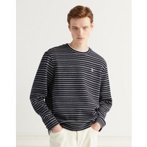 헤지스 남성용 스트라이프 조직감 긴팔 맨투맨