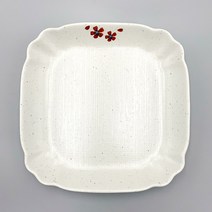 굿다이닝 멜라민 동백 사각찜접시, G-0635(25.4×25.4×3.5cm)