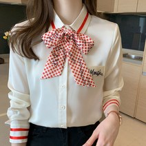 허그허그 / 멜리아 도트 타이 블라우스