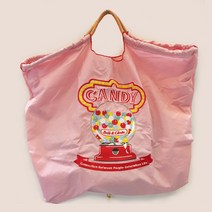 볼앤체인 레터링 자수 천가방 장바구니 쇼퍼 에코백 (사이즈 2개)