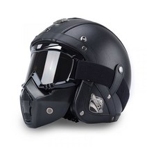 YSDL 사계절 남성 여성 복고풍 가죽 하프 할리 헬멧 배달 오토바이 스쿠터 바이크 라이딩 헬멧, AEE