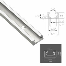 목재톱더블 컷 프로파일 Predrilled 장착 구멍이있는 범용 T-트랙 (너비: 3/4 ") 및 홀드 다운 클램프, 03 Silvery_03 500mm