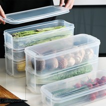냉장고 야채칸 정리 김밥재료 사각 쿠키통 보관통 대파통 포장 김통 국수 전 담는 용기, 2단