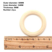 목공DIY 목공다이 나무공예15-100mm 공예에 대 한 미완성 된 나무 반지 자연 DIY 고리 장식품 커넥터 보석, 50mm 20pcs