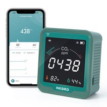INKBIRD Wi-Fi 이산화탄소 농도계 CO2 농도 측정기 NDIR 방식 앱 대응 다기능 [3-in-1 온도계 습도계 CO2 농도 측정] 고정밀도 공기 품질 모니터 이산화탄소 농도 계측기 충전식 [알람 첨부 소음 가능] 400-5000PPM 측정 범위