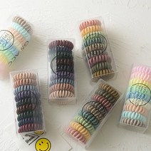 (ABM도매콜) ABM 스프링 머리끈 9개입(색상랜덤), 상세페이지 참조