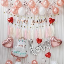 연지마켓 생일 풍선 홈 파티 용품 풀 세트 가랜드 장식, 케이크풍선 세트(손펌프)