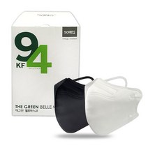 국내생산 KF94 대형 마스크 블랙 화이트 개별포장 황사마스크 대량구매, 더그린 벨르 KF94마스크 50매