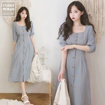SAMARA 여름 가을 간절기 여성 린넨 면 마 원피스 롱 빅사이즈FL2032