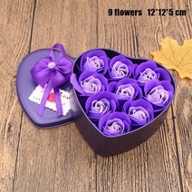 특이한꽃다발 비누꽃도매 이색 비누꽃다발 9pcs 비누 장미 꽃 곰 선물 상자 크리스마스 생일 발렌타인 웨딩, 03 PP