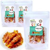 멍도락 소떡심치킨츄 100% 국내산 강아지수제간식 강아지소힘줄 스트레스 치아치석제거도움, 3개