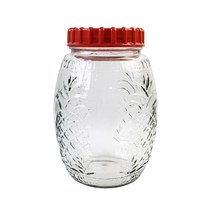 대신 담금주병 유리병 매실병 과실주병 원형 8L, 4개
