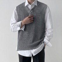 맨타임 남성용 JLA. 느낌있는 데일리 브이넥 니트베스트