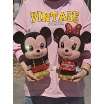 디즈니 미키마우스 미니마우스 보석십자수 큐빅 diy 수제 인형 만들기 세트 피규어 저금통