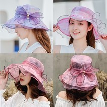 딸기공주 여성 봄 여름 가을 벙거지 자외선차단 해변 등산 레이스 모자 여행 패션