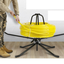 전선 케이블 풀링기 원판포설 풀링다이 릴선 회전대, 검은색 [이중 베어링]_+가방