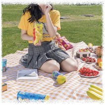 [HAN] [기회 공작소] 세련된 디자인의 체크무늬 대형 돗자리 캠핑 옥스퍼드 피크닉, 돗자리옐로우중형