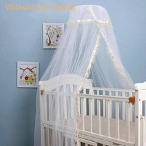 아기를위한 모기장 여름 그물 캐노피 어린이 침대 아기 철 스탠드없이, 07 Yellow    Crib Canop