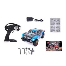 취미 9125 2.4G 46 KM/H 고속 RC 자동차 1/10 스케일 레이싱 카 초음속 트럭 오프로드 사륜 전동차 장난감, [02] 파란