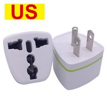 Brass Universal US Kr 유럽 호주 영국 전원 플러그 어댑터 미국 이스라엘 브라질 여행 변환기, 09 White-US-3