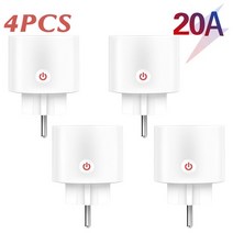 ZigBee 3.0 Tuya 플매트 카펫 러그 소켓 콘센트 EU 20A 4200W 전원 모니터 Alexa Google 원격 음성 타이머와 함께 작동 스마트 홈 오토메이션, 03 4 PCS, [03] 4 PCS
