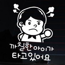 [뭉키데코] 자동차스티커3_LSC-370_철수 까칠한 아이가 타고있어요(반사지), 반사지