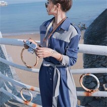 여성 봄 가을 카라넥 포켓 배색 점프수트 LY79